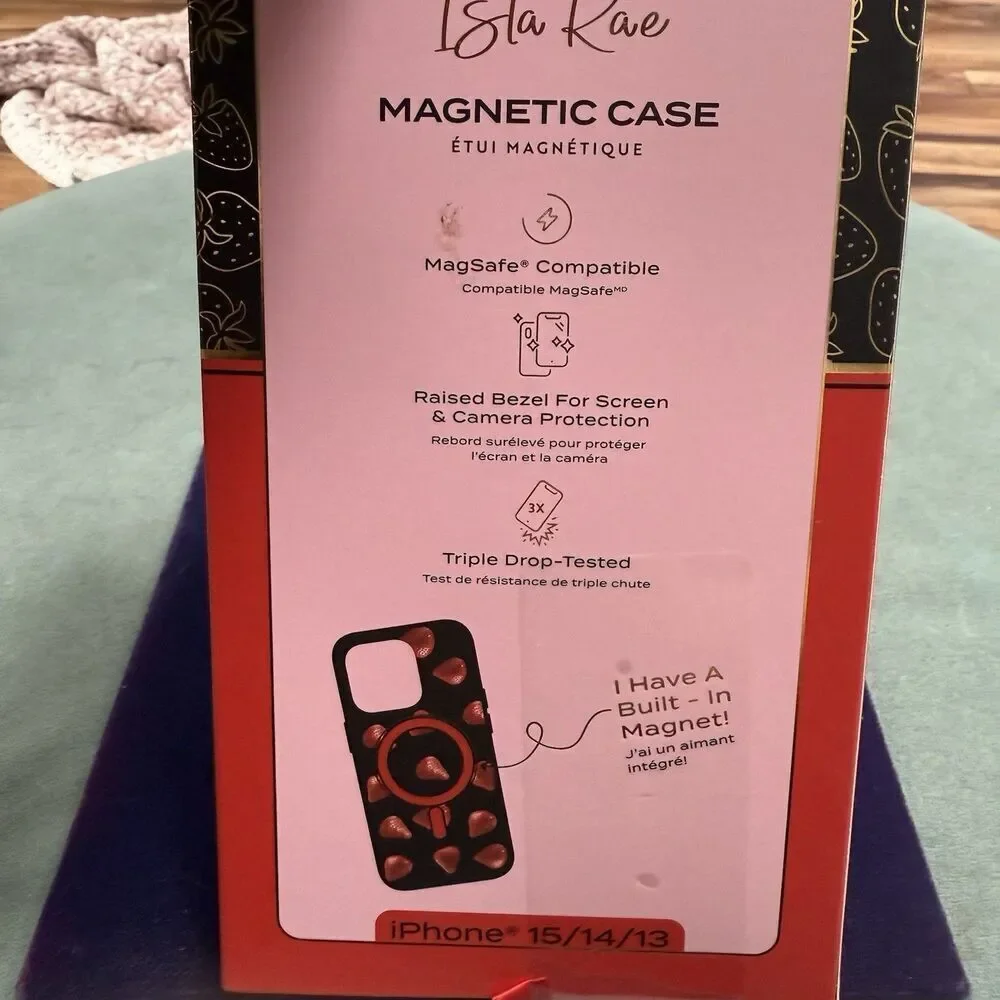 Isla Rae Protective iPhone Case 13 / 14 / 15 MagSafe Magnetic New Strawberries